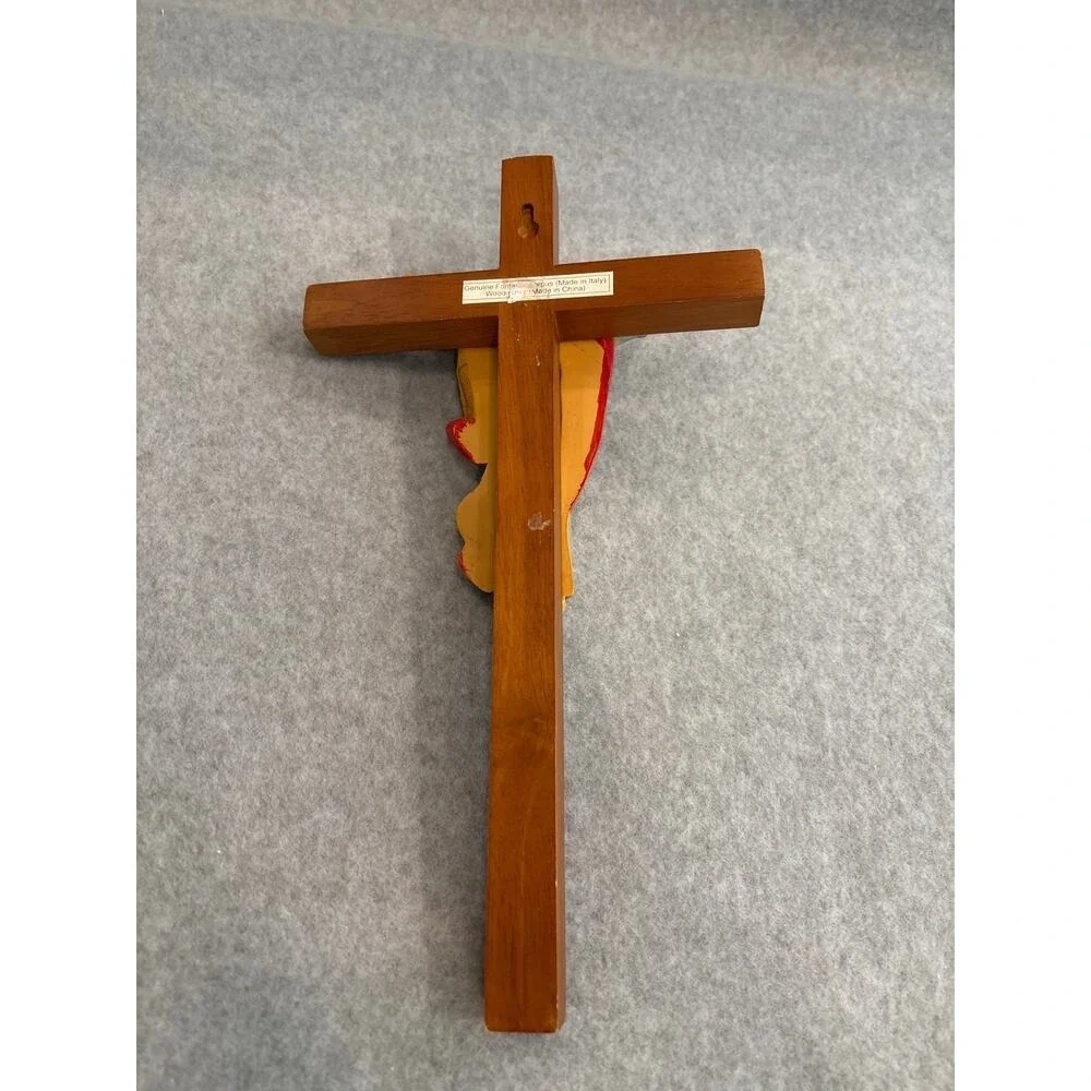 Genuine Fontanini Corpus Christ Made in Italy Wood Cross Religious Wall Decor